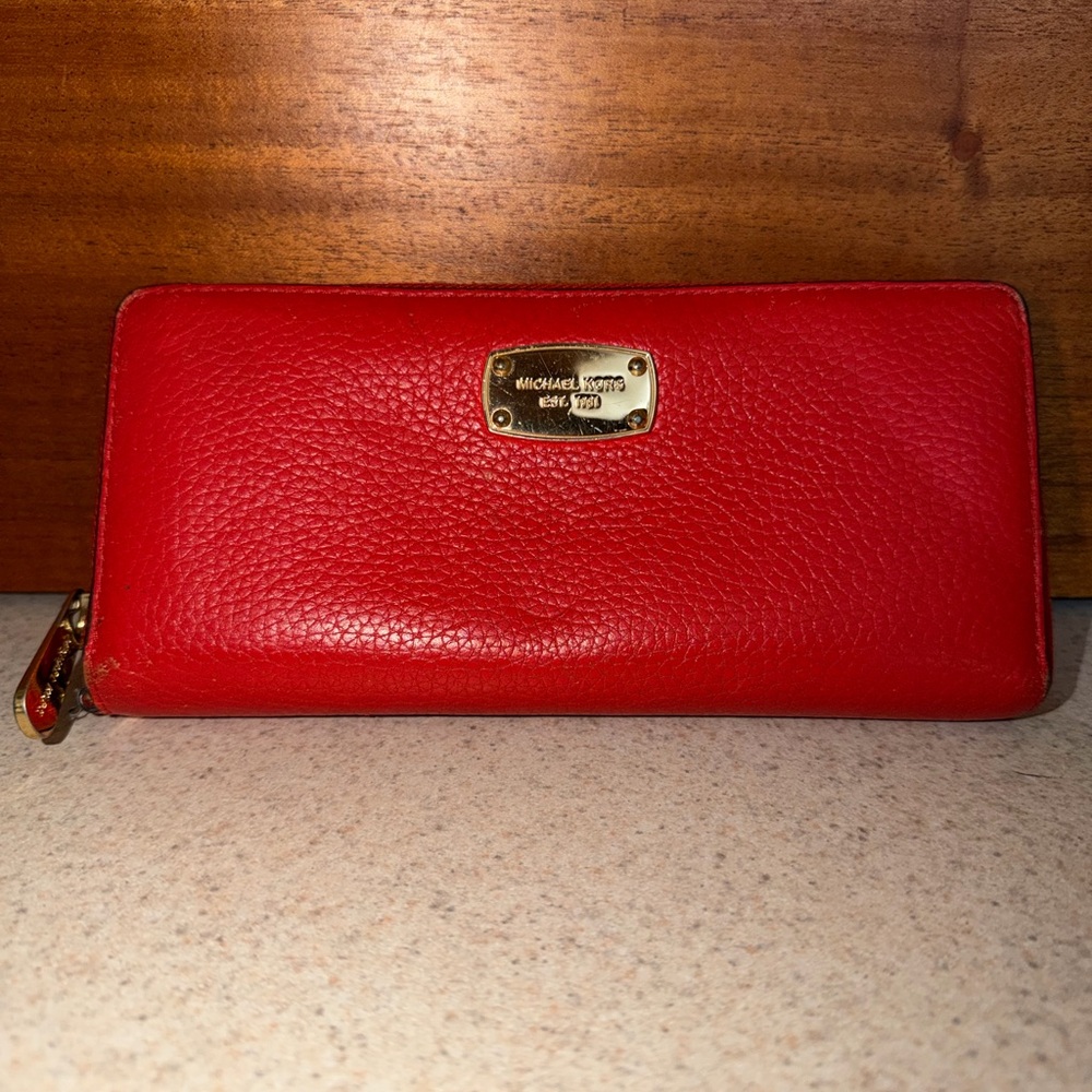 Michael Kors Coral Leather Wallet